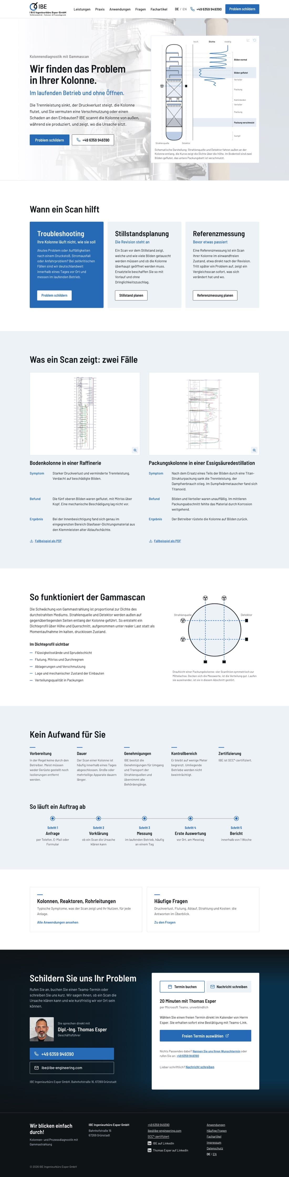 Startseite von IBE Ingenieurbüro Esper GmbH in voller Länge